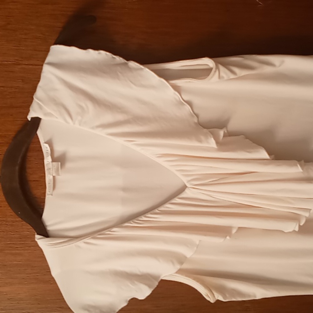 Boston Proper Cream Ruffled top S - Picture 5 of 7